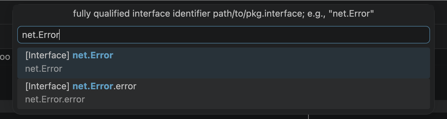 Selecting the interface